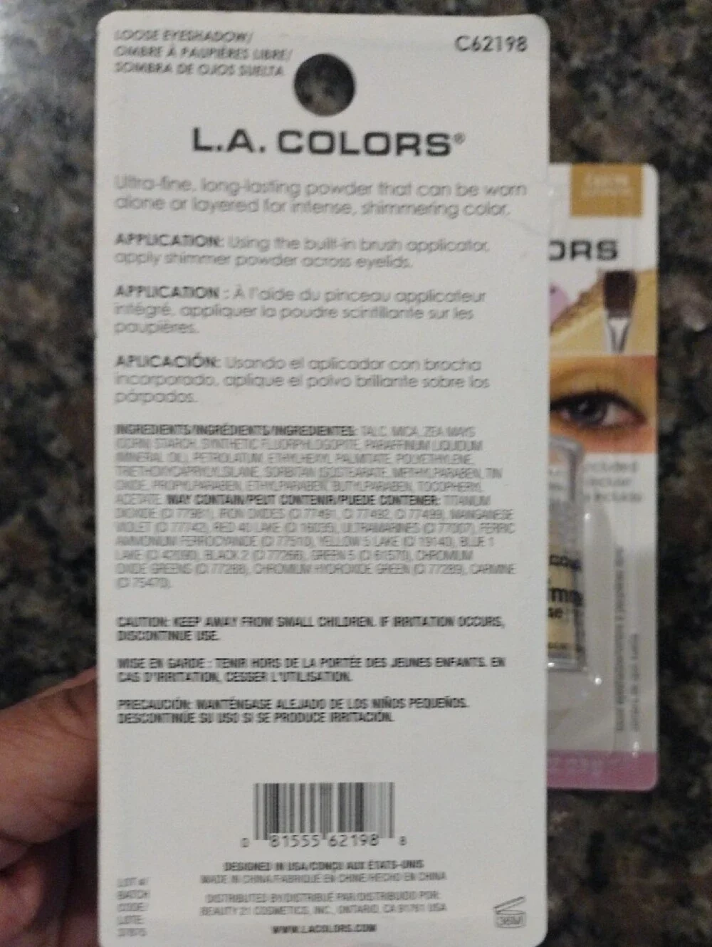 Lot of 2 L.A COLORS Shimmer Loose Eyeshadow both Sunshine Gold 0.10 oz new